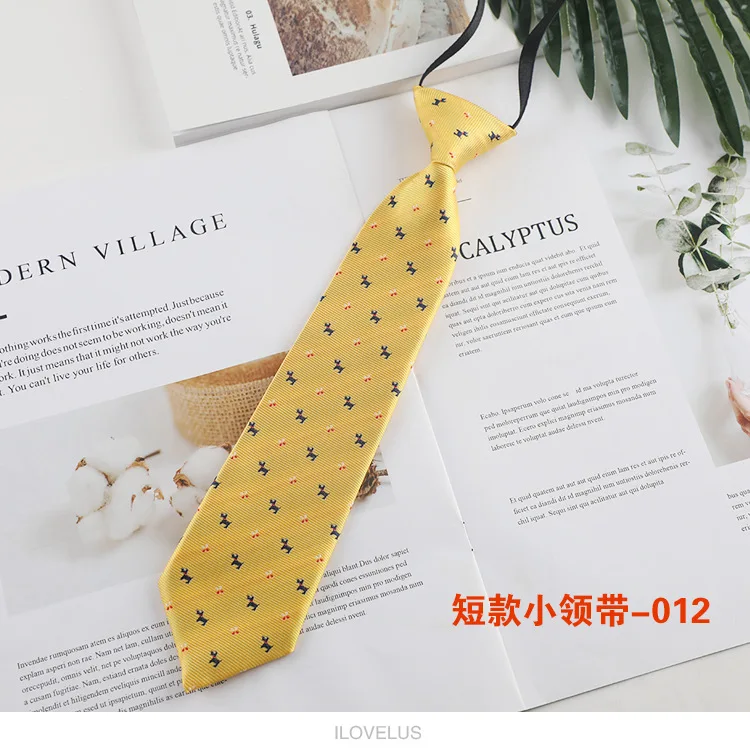 Children's Small Tie Creative Fun Cartoon Pattern Short Knot-free Ties 6cm Neckties Boy Girl Neckwear Apparel Accessories