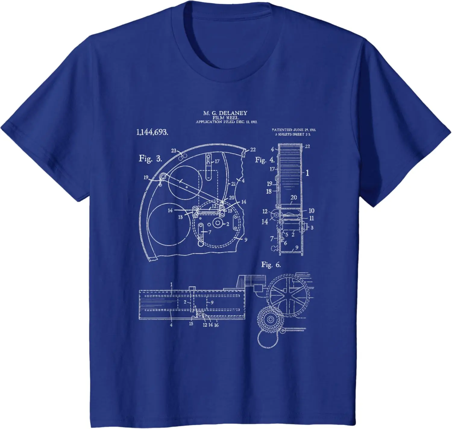 Film Reel Patent Retro Vintage Camera Filmmaker Filmmaking T-Shirt