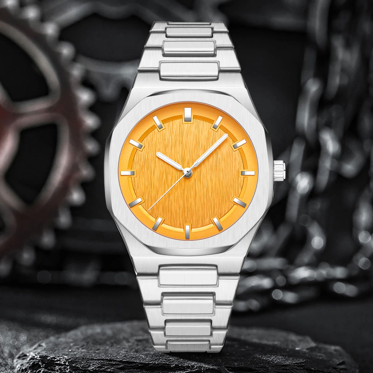Wholesale Men Fashion Watch Stainless Streel Urtra Thin Business Wristwatch Quartz Waterproof Reloj Hombre Gift Clock