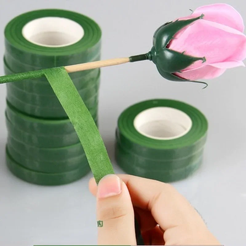 Floral Green Tapes 12mm*25m/Roll Tape Corsages Buttonhole Artificial Flower Stamen Wrap Florist Green Tapes Stretchy Tape