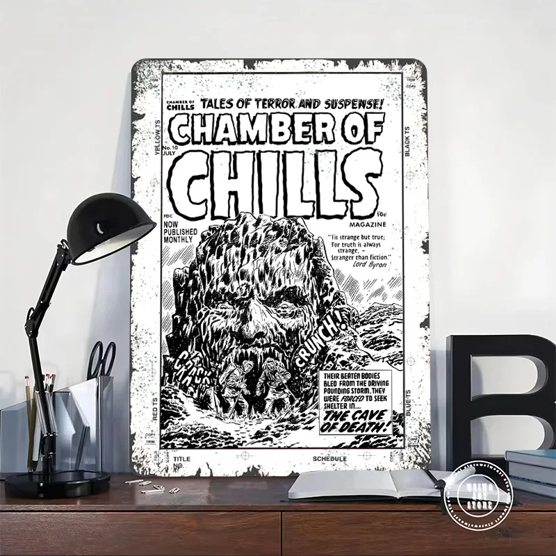 CHAMBER OF CHILLS 10 Tinplate Poster Customized Wall Art Vintage Retro Metal Signs for House Decor Gamer Room Decoration At Home