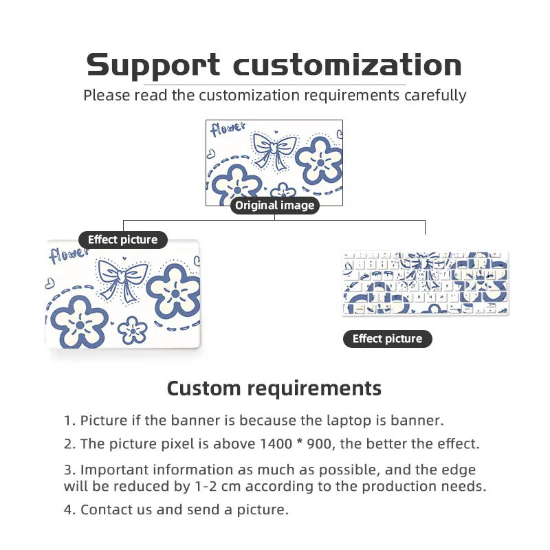 DIY Etui na laptopa z twardą powłoką Silikonowa osłona klawiatury Folia na Macbook A2337/A2338/A2681/A2442/A2485 Wodoodporna osłona