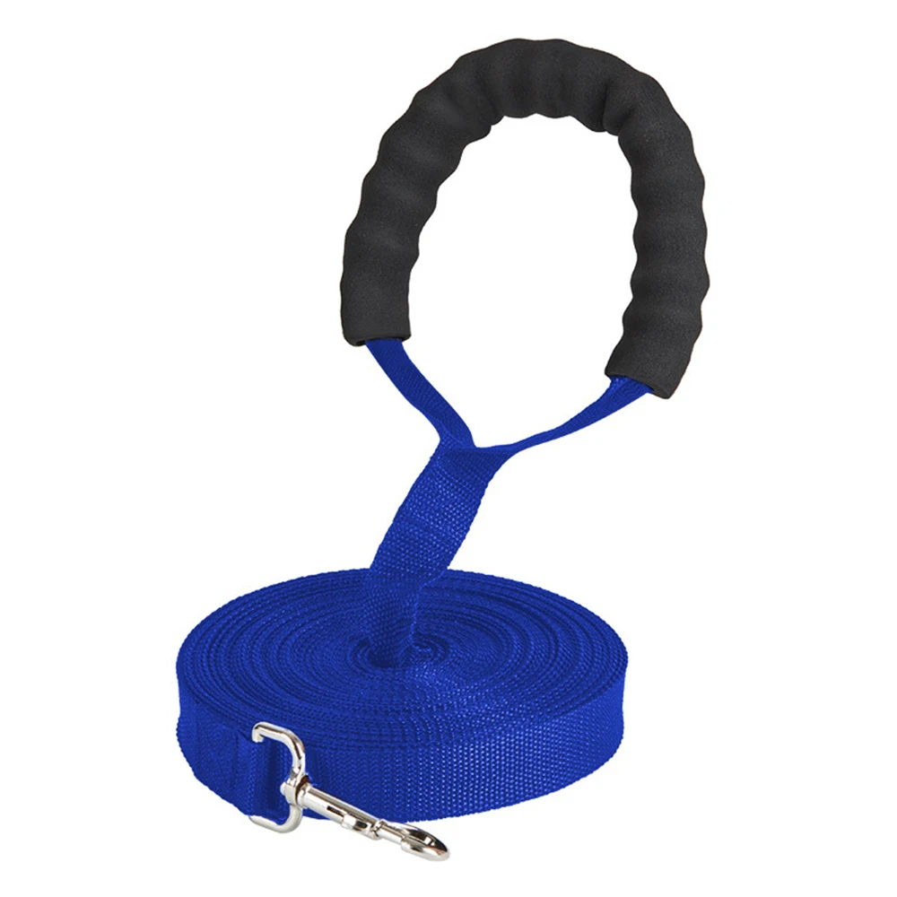 Long Nylon Leash with Comfortable Sponge Handle for Dogs Lanyard Outdoor Training Walk 1.8m 3m 6m 10m 15m 20m 30m 50m Dog Lead