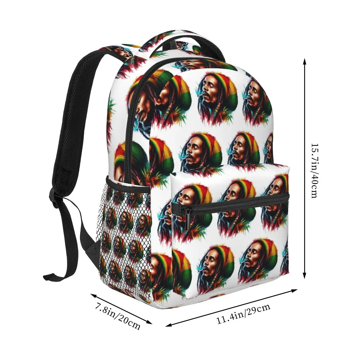 Jamaica Reggae Rock Bob Marley Backpacks Boys Girls Bookbag Children School Bags Kids Rucksack Shoulder Bag Large Capacity