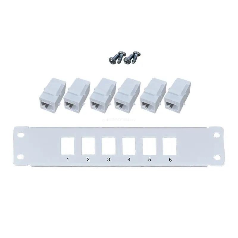 6-Port CAT6 Shielded Patch Panel 10G Ready Metal Housing Color-Coded Labeling Dropship