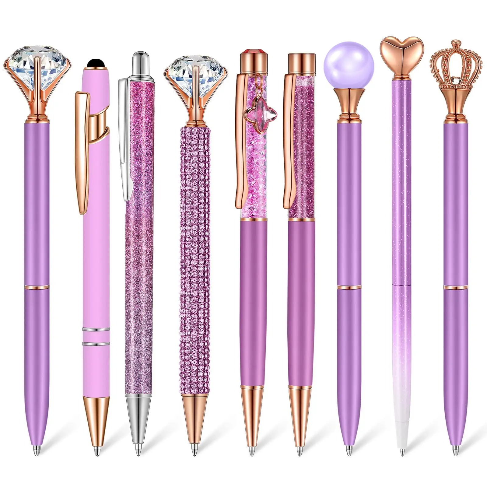 crystal diamond glitter ballpoint pen conjunto para mulheres caneta de tinta preta girl gift natal aniversario escola escritorio pcs 01