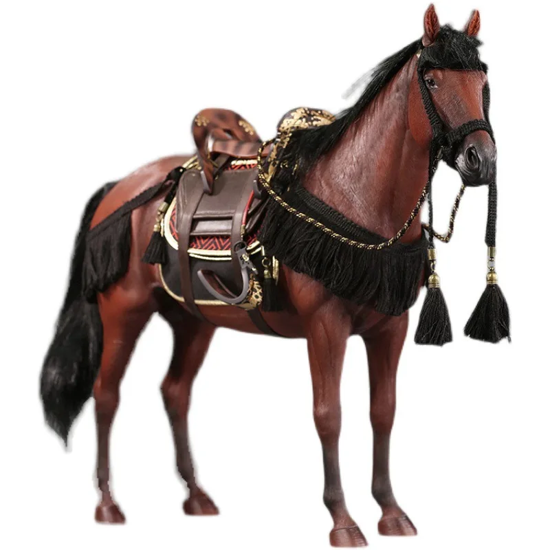 Thoroughbred horse model simulation horse mount can be equipped with soldiers, animal tide play figure ornament