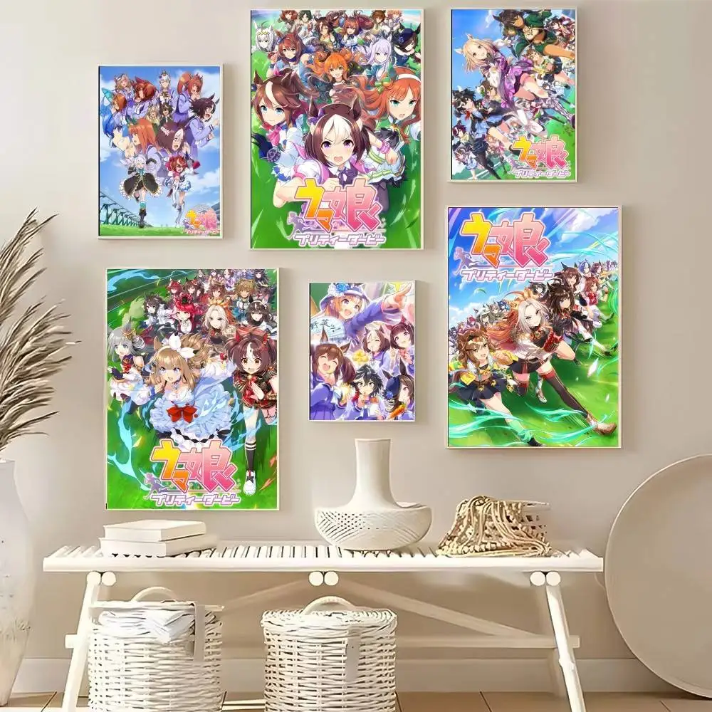 أنيمي لعبة فيديو U-Uma Musume جميلة ديربي ملصق جودة عالية النوم غرفة المعيشة الجمالية الجدار الديكور اللوحة ملصقات هدية