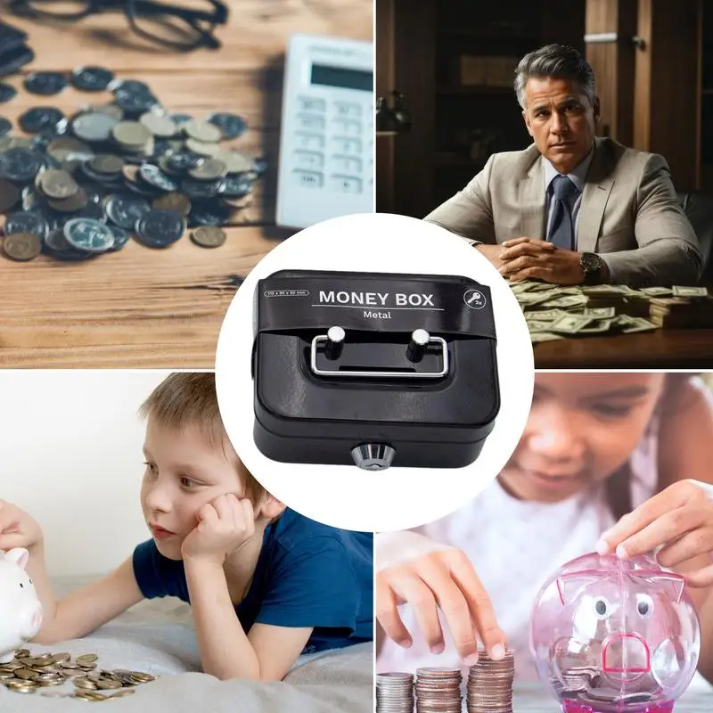 Geld Safe Abschließbare Geld Box Mit Schlüssel Mini Key Lock Sicherheit Box Tragbare Sparschwein Robuste Geld Box Münze Boxen Für Kinder