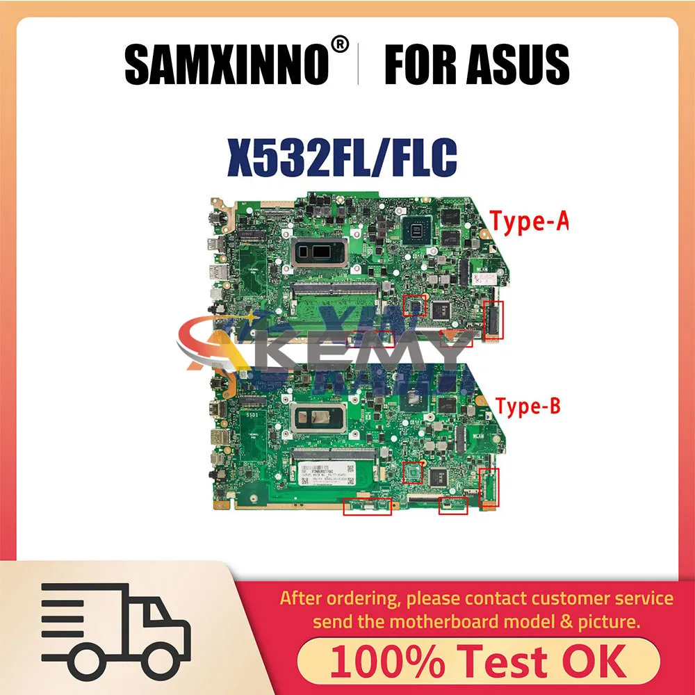

Ноутбук Материнская плата Asus X531FL X532FLC X532FAC X531F X532F S531F материнская плата для ноутбука с i3 i5 i7 8-го 10-го ЦПУ 4 ГБ 8 ГБ ОЗУ