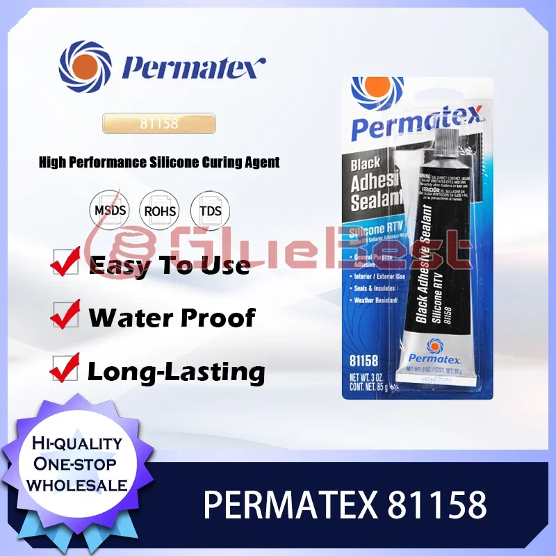 Permatex 81158 High Quality Black Silicone Rubber Curing Agent for Glass Metal Plastic and Fiber Applications Original Product