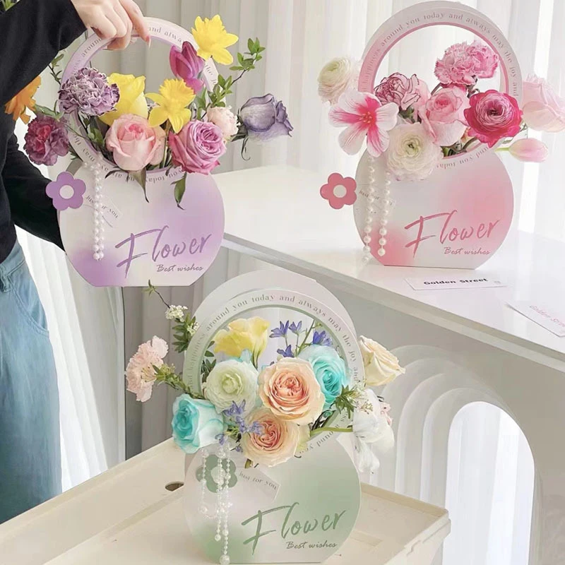 

Foldable Flower Box Bouquet Wrapping Box Handheld DIY Flower Container Box Valentine's Day Birthday Gifts Household Supplies