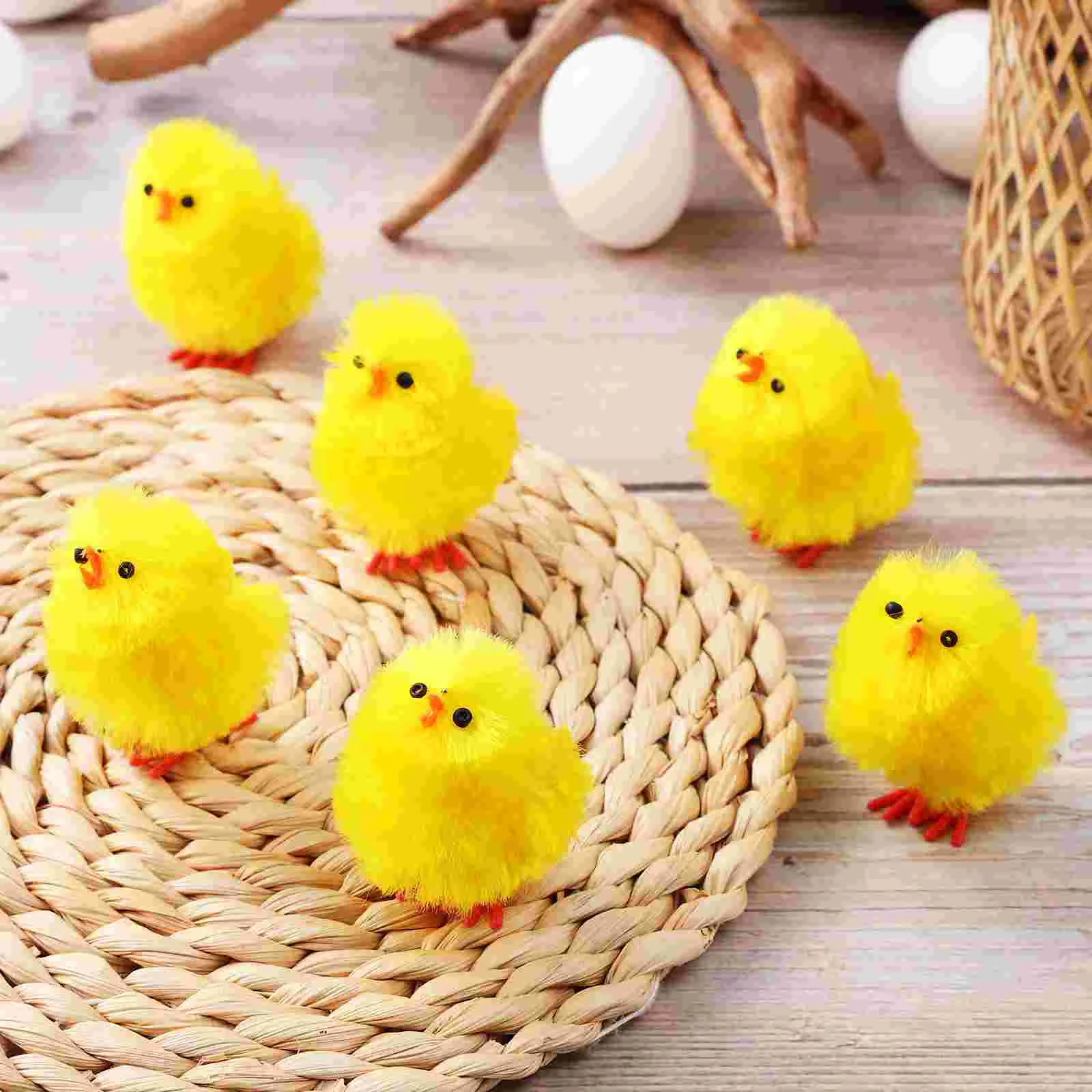 36 Pcs Easter Decoration Chick Mini Fuzzy Chicks Little Chickens Fluffy Fake Baby Toy