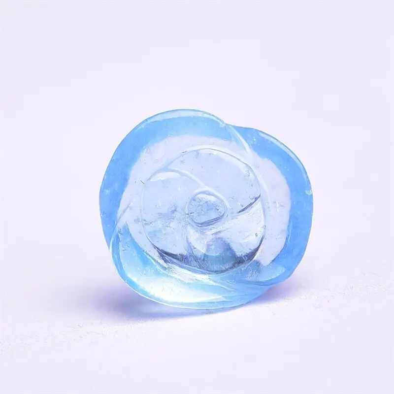 

2PCS Natural Aquamarine Small Flower Carving Healing Fengshui Crystal Reiki DIY Jewelry Accessories Holiday Gift 10MM