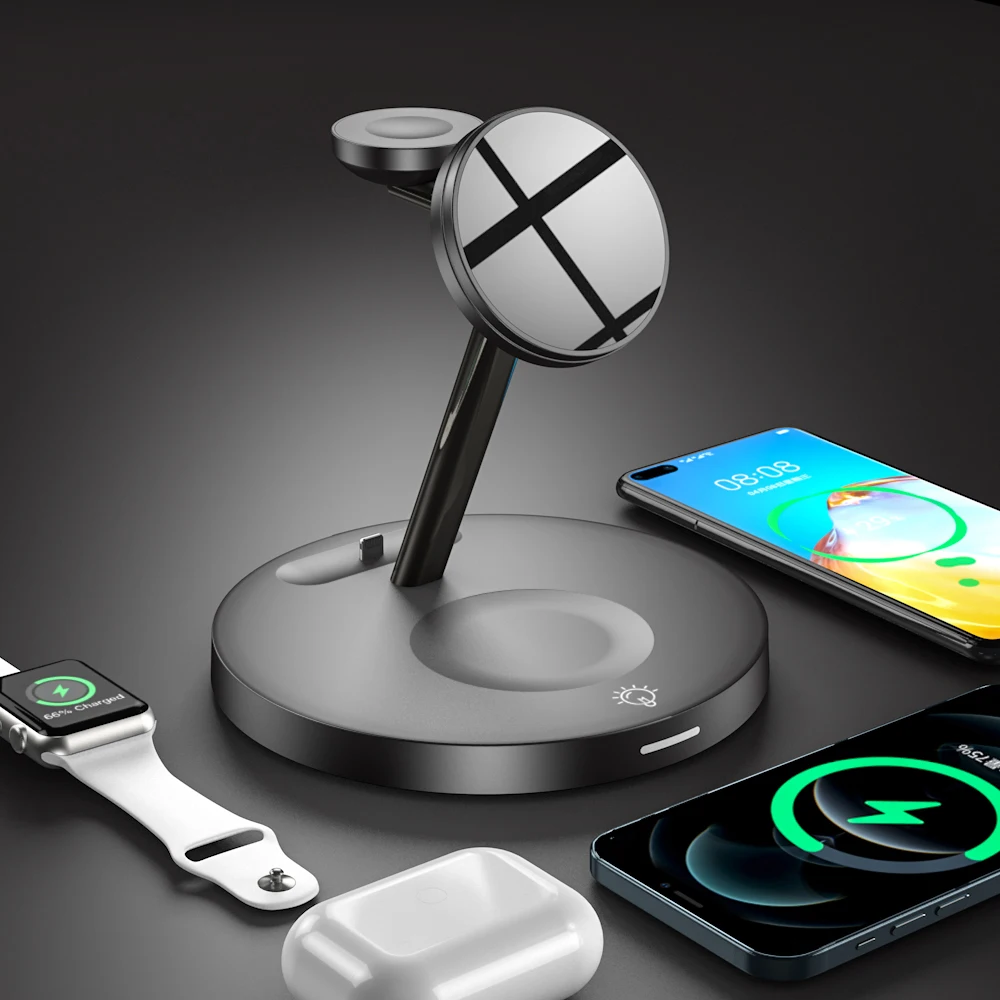 

Wireless Charger 4 in 1 Macsafe Stand For Apple Watch Ultra/S9/S8 for iPhone 13/12 Pro/14/15/11/XR/8 15W Fast Chargers Wireless