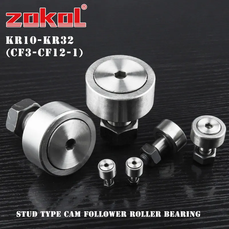 KR 10 12 13 16 19 22 26 30 32 CF3 4 5 6 8 10 12 CF10-1 Cam Follower Stud Type Needle Roller Bearing ZOKOL