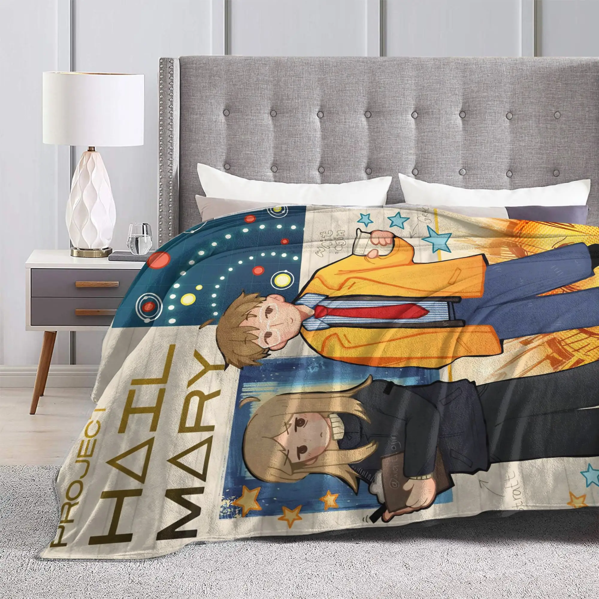 Project Hail Mary Blankets 2026 Sci-Fi Movie Fleece Throw Blanket Bedroom Sofa Portable Lightweight Bedspreads