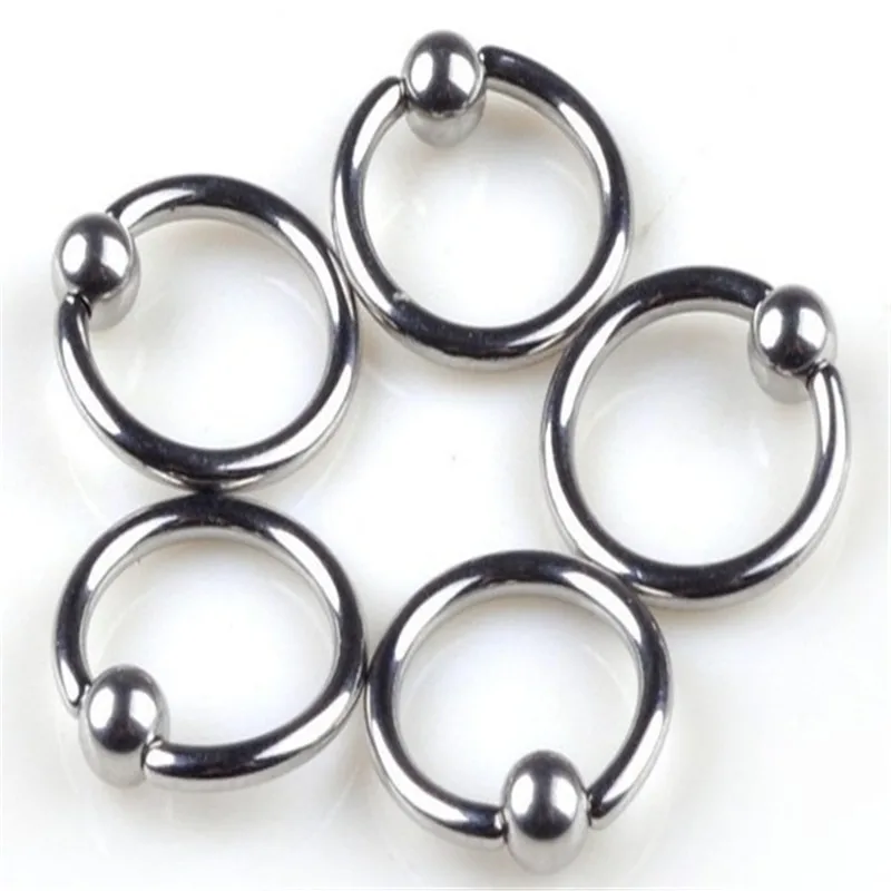 10pcs Silver Tongue Ring Set, Body Piercing