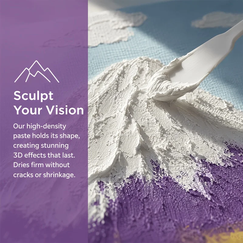 4 Style Scenery Texture Painting Kit.Comes with 6 Color Paint , Canvas Frame ，Palette Knife, Brush, Quartz Sand, Wooden Easel ，Mixing Palette. Printed Line Art for 3D Relief Decor Paintings. For Art Enthusiasts  Relaxing Home DIY & Desktop Art Production.