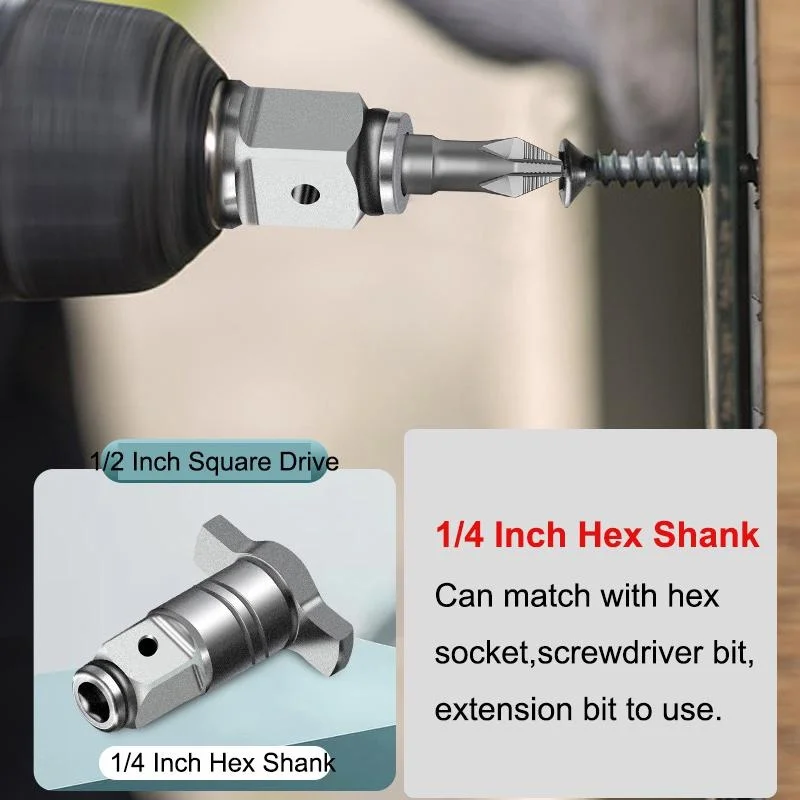 1/4 Inch Hex Shank Anvil Impact Driver with Drywall Screw Setter PH2 Cross Head Positioning Screw Bits with Socket Adapter