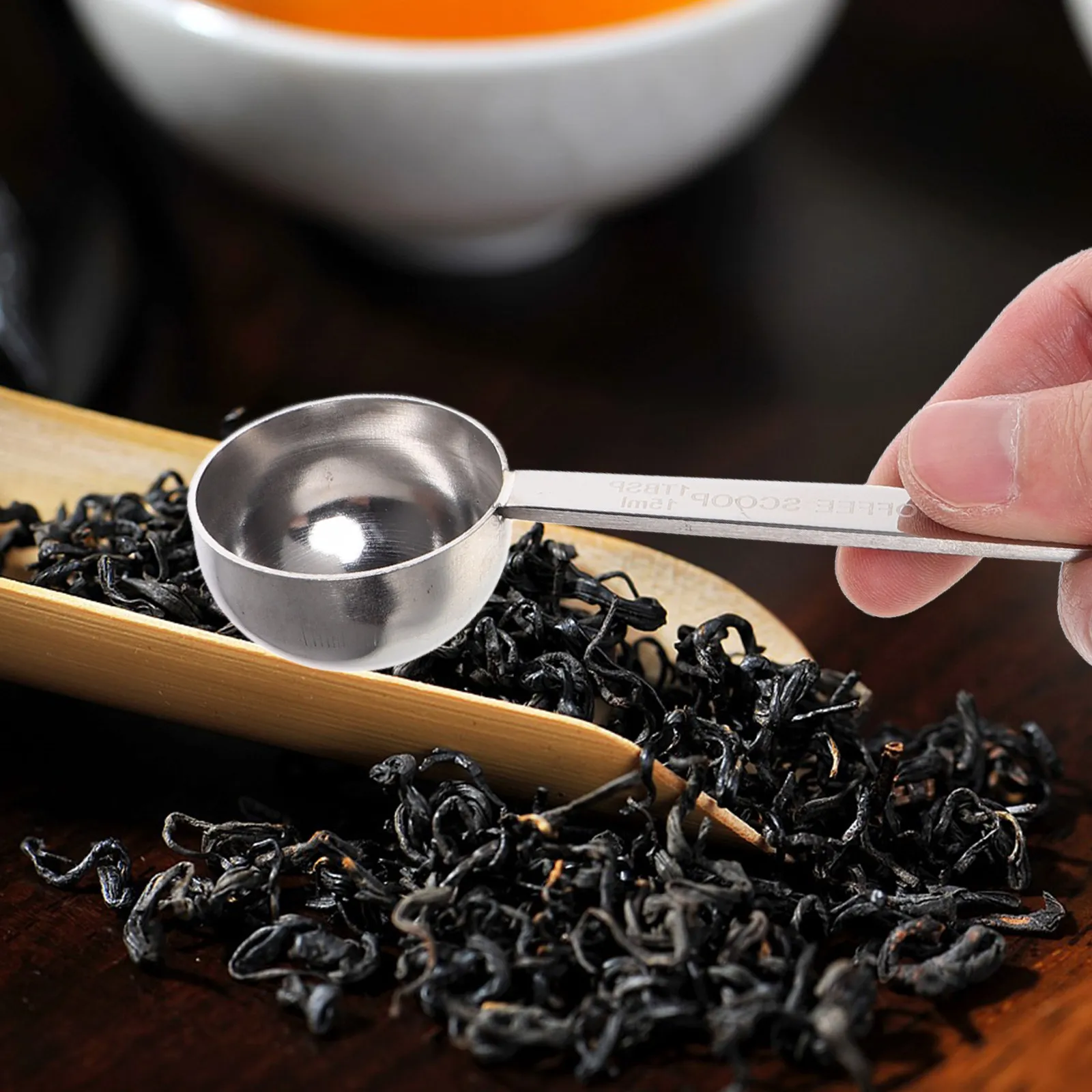 Cuchara Medidora de Café de Acero Inoxidable con Mango Largo de 15 ml, Grabada con Precisión para Café Molido, Leche en Polvo, Proteína en Polvo y Té