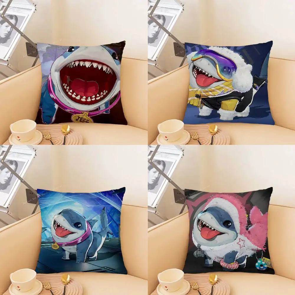 1pc J-Jeff The Land S-Shark Pillow Case Fashion Square Pillowcase Bedroom Sofa Room Ins Decoration Leisure