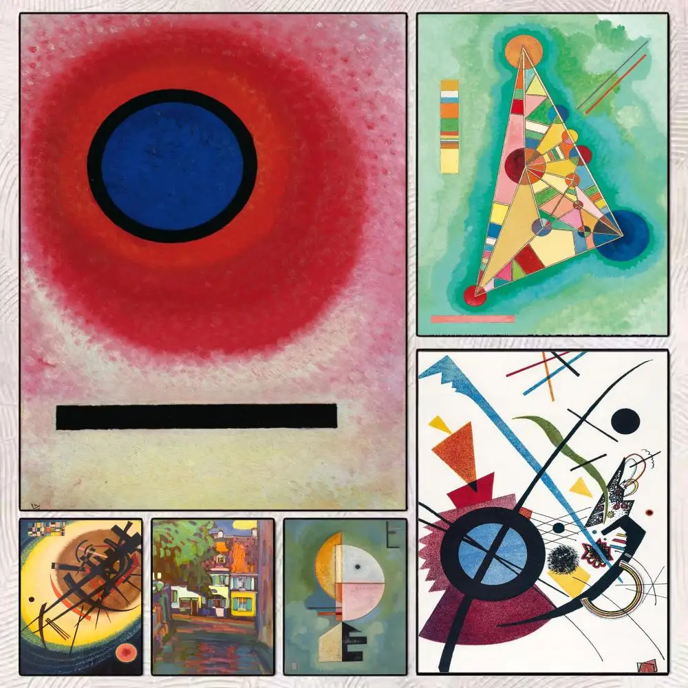 

W-Wassily Aesthetic Kandinsky Poster HD Art Mural Wallart Poster Waterproof Vintage Print Decor for Home Decoration DIY Durable
