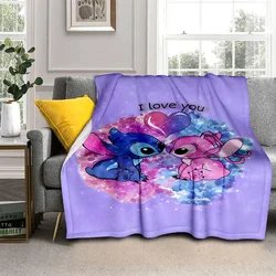 Cartoon Stitch Fashion Cartoon Monster Flannel Fluffy Fleece Throw Blanket Children and Adult Gift Sofa Travel Camping Picnic