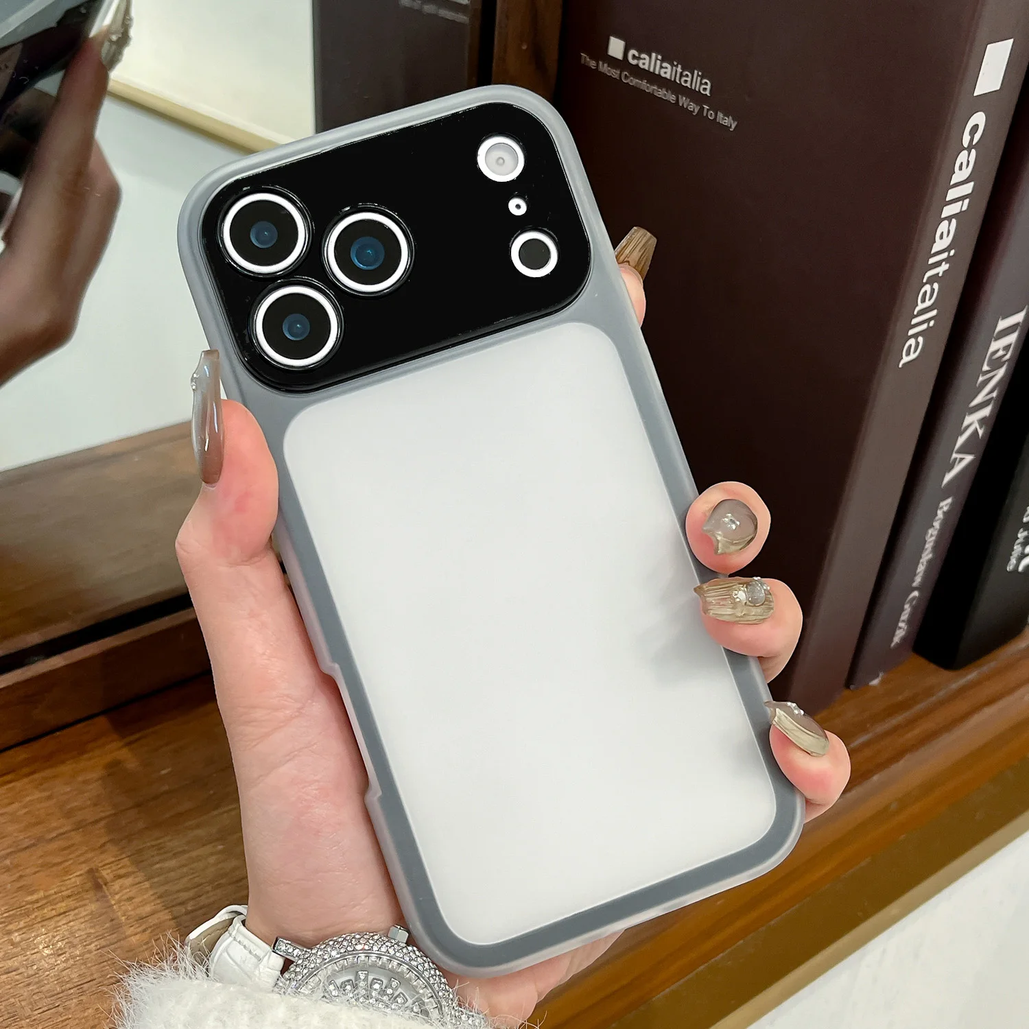 Luxuriöse klare Candy Ruggud PC-Stoßstangenhülle für iPhone 17 Air 16 Pro Max 17 Pro 17 Pro Max 16 Pro Max, mattiertes, glänzendes, stoßfestes Funda