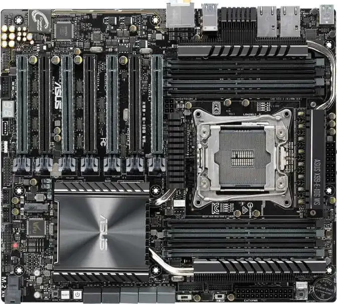 ASUS X99-E-10G WS stasiun kerja, Motherboard intel X99 soket 2011-v3 7 × PCI-E X16 M.2 USB 3.1 PCIe 3.0 8xDDR4 E-ATX 128GB