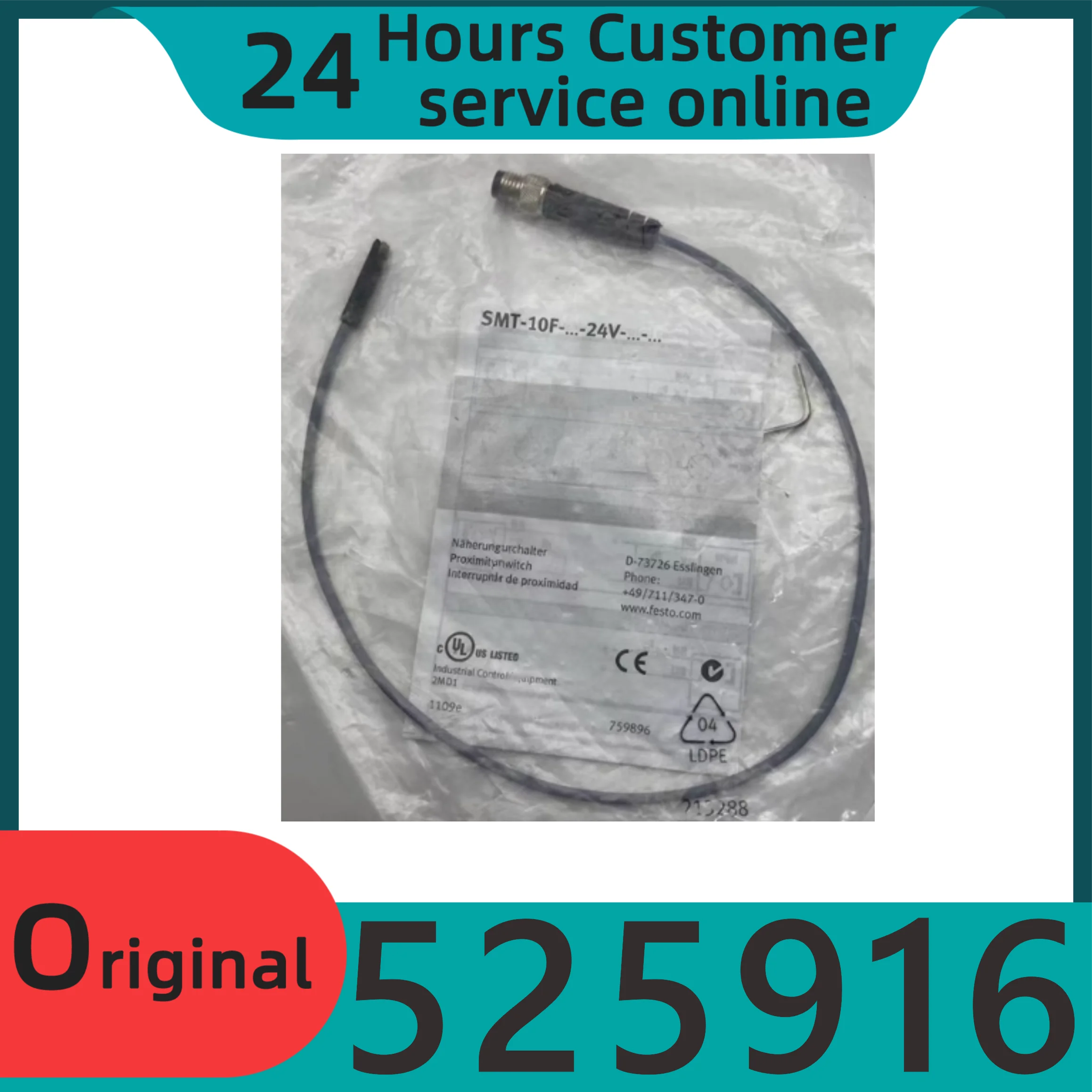 

New original proximity switch SMT-10F-PS-24V-K0.3L-M8D 525916