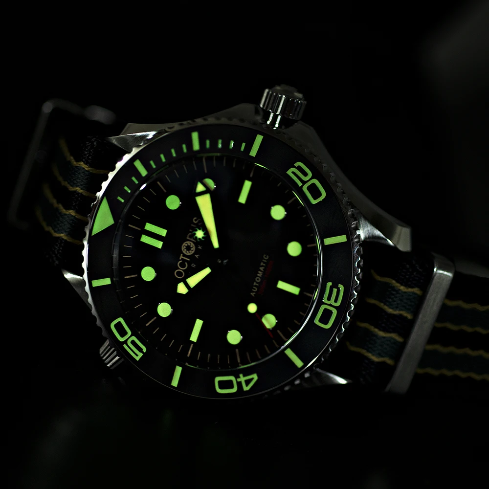 Octopus Kraken Retro 300m 007 Diver Sapphire Luminous Ceramic Bezel Stainless Steel Automatic Mechanical Waterproof Men\'s Watch