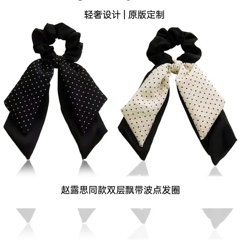 

Новые резинки для волос в горошек с бантом и лентой в винтажном стиле 2026 года для женщин: элегантные повседневные резинки для низкого хвоста и пучка