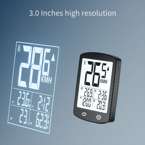 Imagen 2 del producto Ordenador inalámbrico para bicicleta, pantalla grande, recargable por USB, tiempo de espera ultralargo, velocímetro para bicicleta, odómetro impermeabilizante para ciclismo