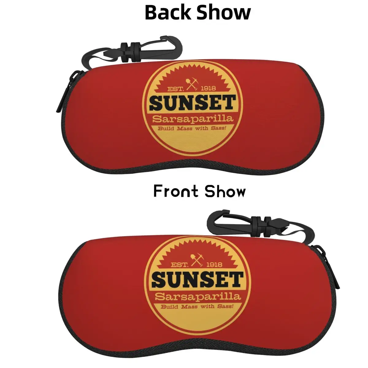 

Vintage Sunset Sarsaparilla Logo Shell Glasses Case Portable Sunglasses Box Women Men Soft Eyeglass Bag Pouch