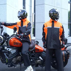 Fashion Thickened Split Rainwear Color Matching Sports Rainsuit Men's Waterproof Riding Motorcycle Raincoat