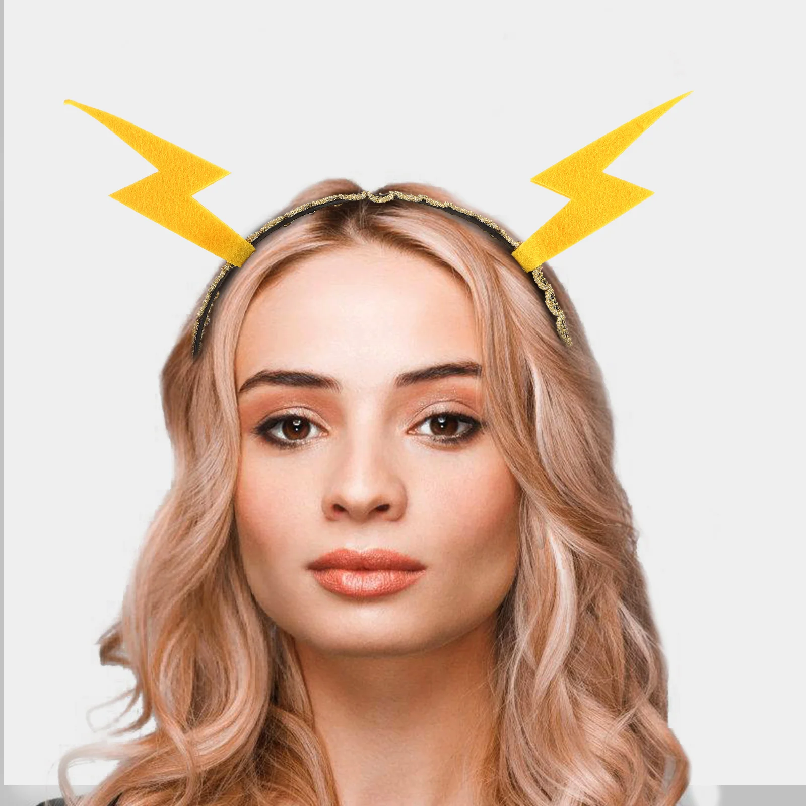 

Повязка на голову с вспышкой, аксессуары для вечеринок, рождественский головной убор, повязка для волос для выступлений, декоративный реквизит для фотосессии, желтый, нескользящий