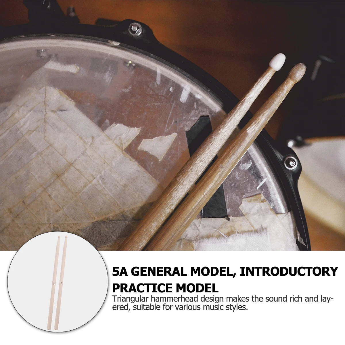 

Maple Drumsticks 5A Light Wood Non-Slip for Percussion Practice Band Performance Children Adults Eco-Friendly Gravity