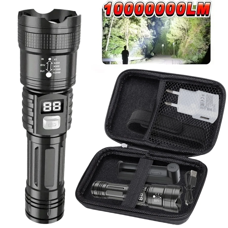 1PC Bright Tactical LED Flashlights - 3 Modes Zoomable Torch Light, Ideal for Outdoor Hiking Hunting Camping Defense Flash Light