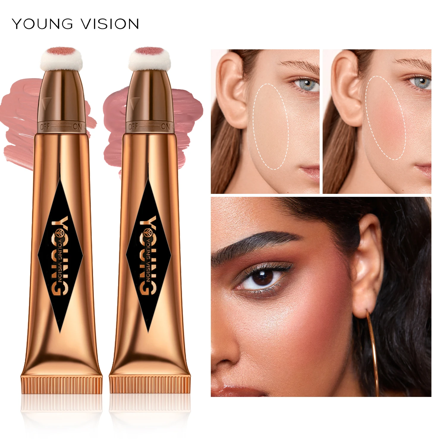 

YOUNG VISION Air Cushion,High Gloss Stick, Powder Blusher, Makeup Liquid, Rouge, 6 Colors Optional