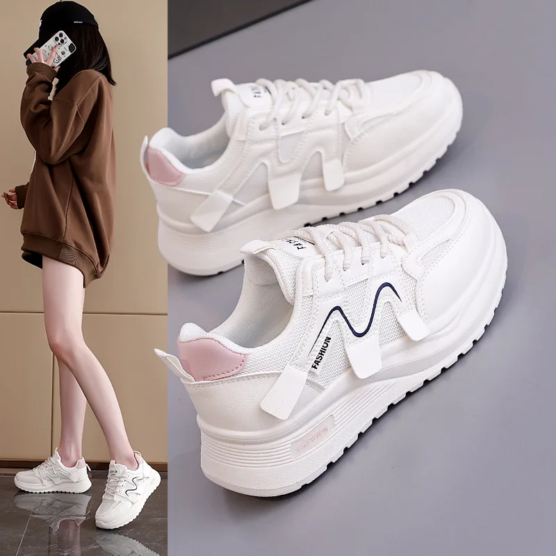 

Women Vulcanized Shoes with A Poop Like Feel on The Leather Surface New Lightweight Soft Soled Sports Forrest Gump Shoes