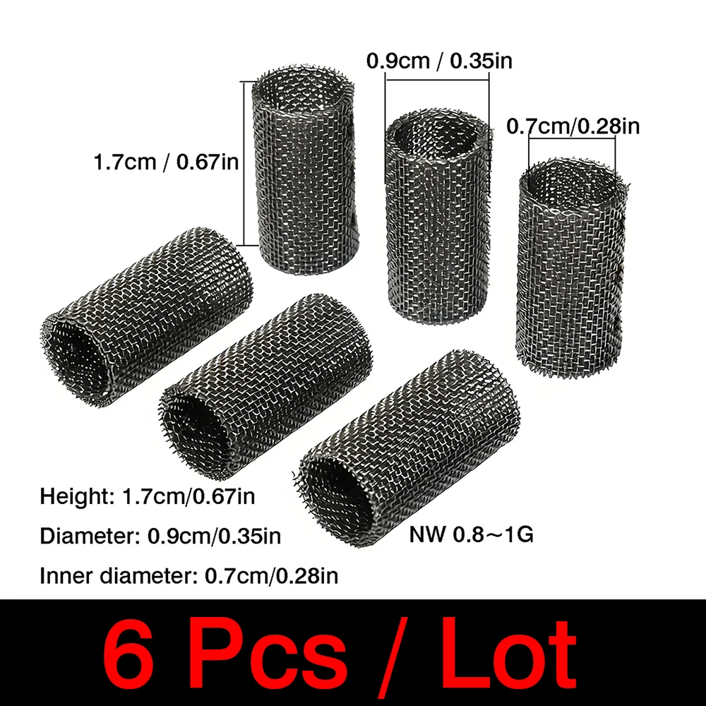 6 Pcs For Diesel Air Parking Heater 3-Layers Filter Mesh Car Glow Plug Burner Strainer Screen 310s Stainless Steel 1.7x0.9cm
