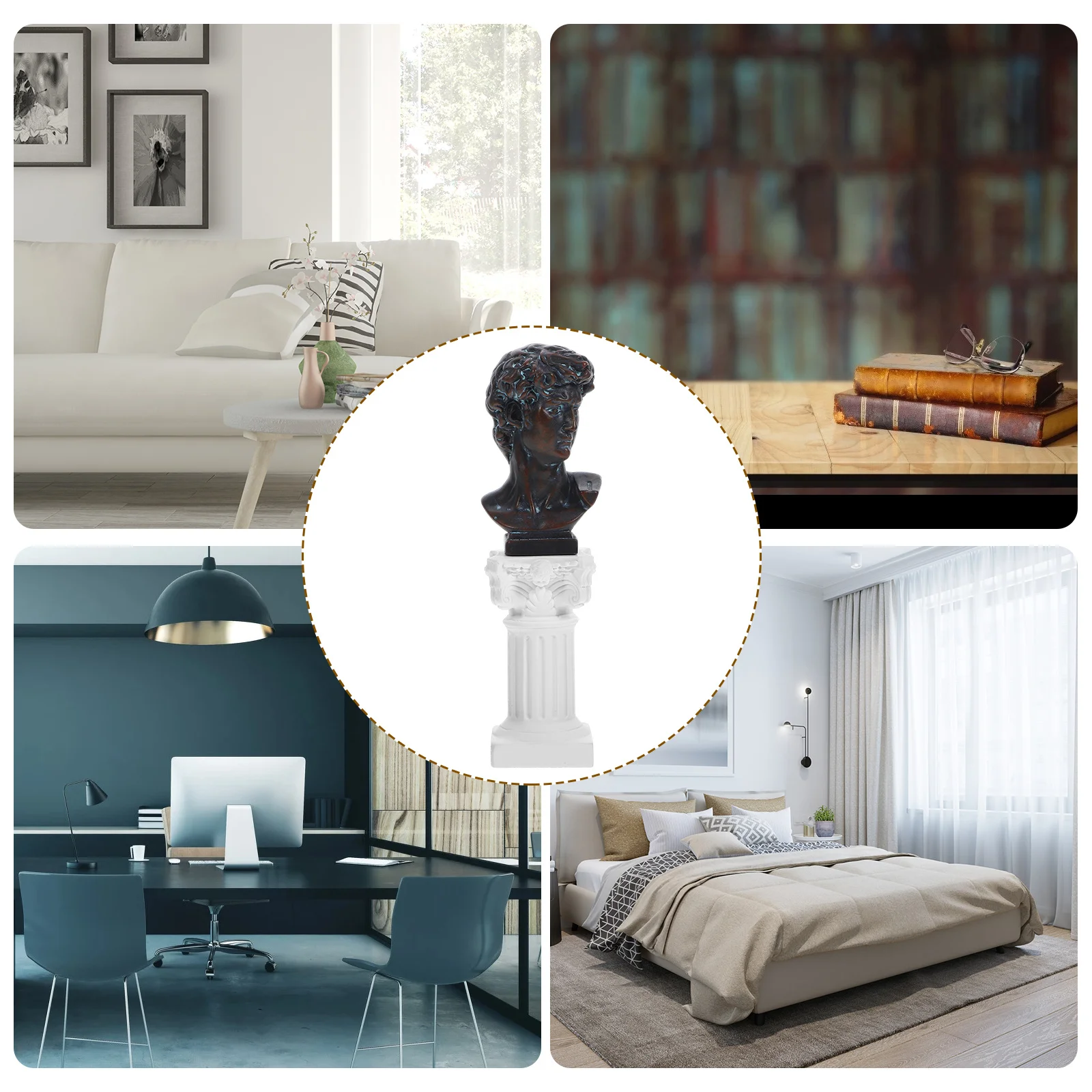 

1 set Bust Statue Resin Sculpture Mini Sculpture Home Office Desk Decor Roman Gift For Housewarming