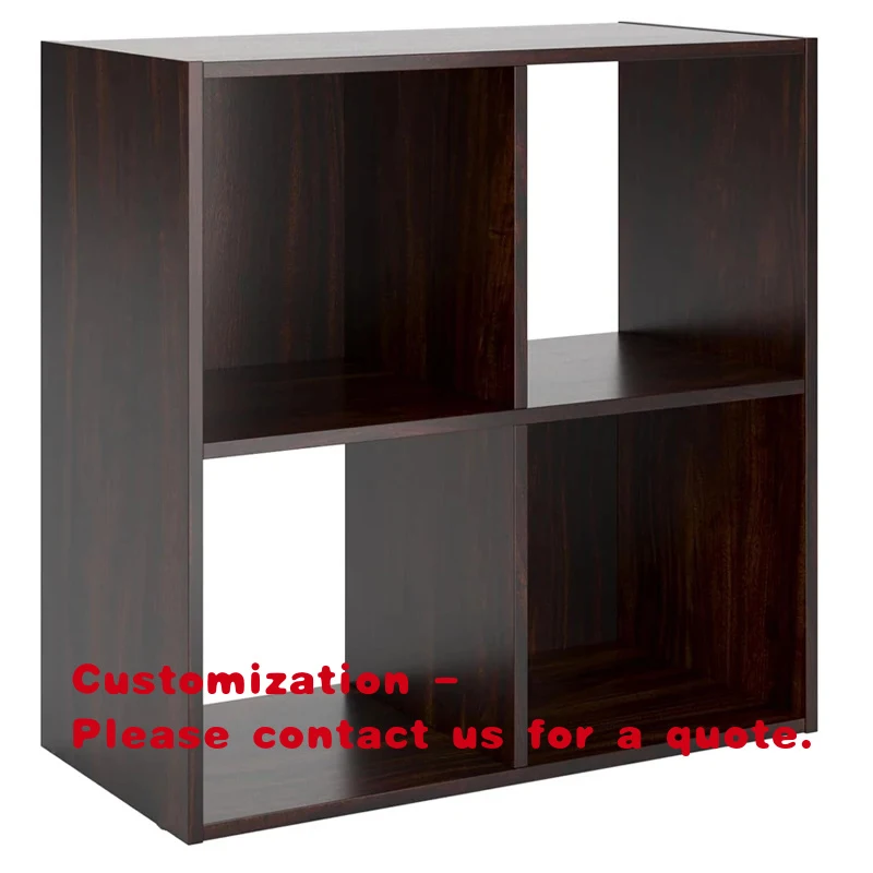 custom.Sturdy 4-Compartment Wooden Shelf, 2x2 Grid Open Bookcase, Space-Saving Storage Unit Books, Media & Decor in Sp