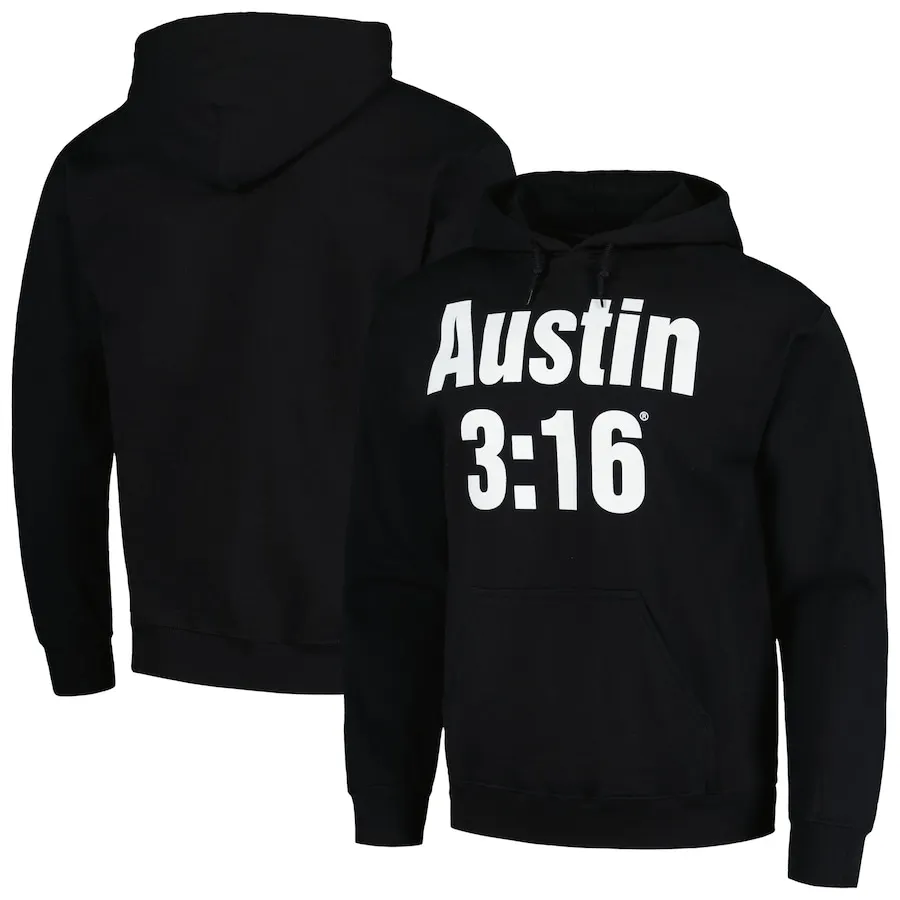 

Men's Ripple Junction Black "Stone Cold" Steve Austin 3:16 New Hot Selling Pullover Hoodie Comfortable Spring and Autumn Sweatsh