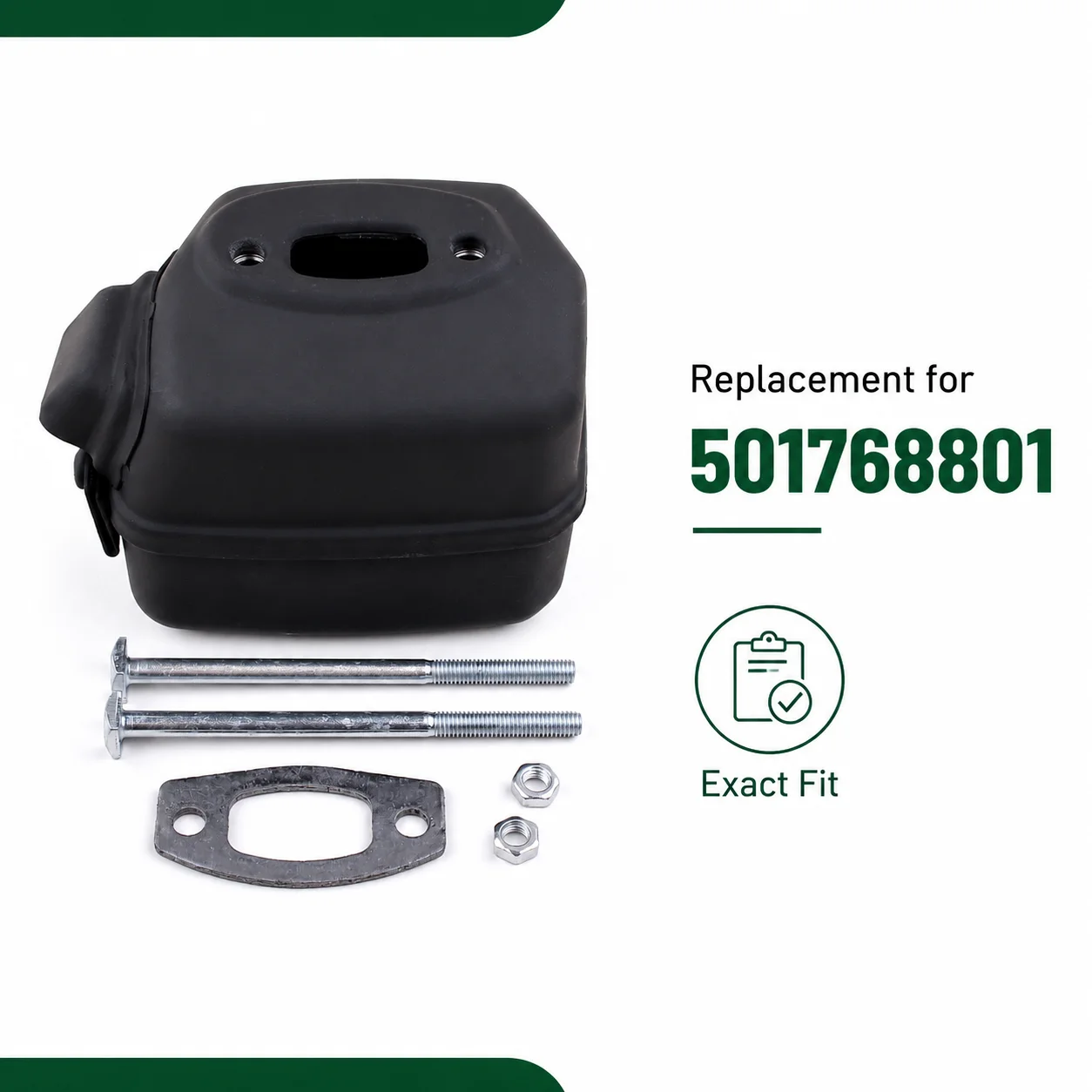Saw Parts Muffler Exhaust Gasket Kit For Husqvarna 51 55 50 Rancher Chainsaw Includes Muffler Bolts Nut Replaces 501768801
