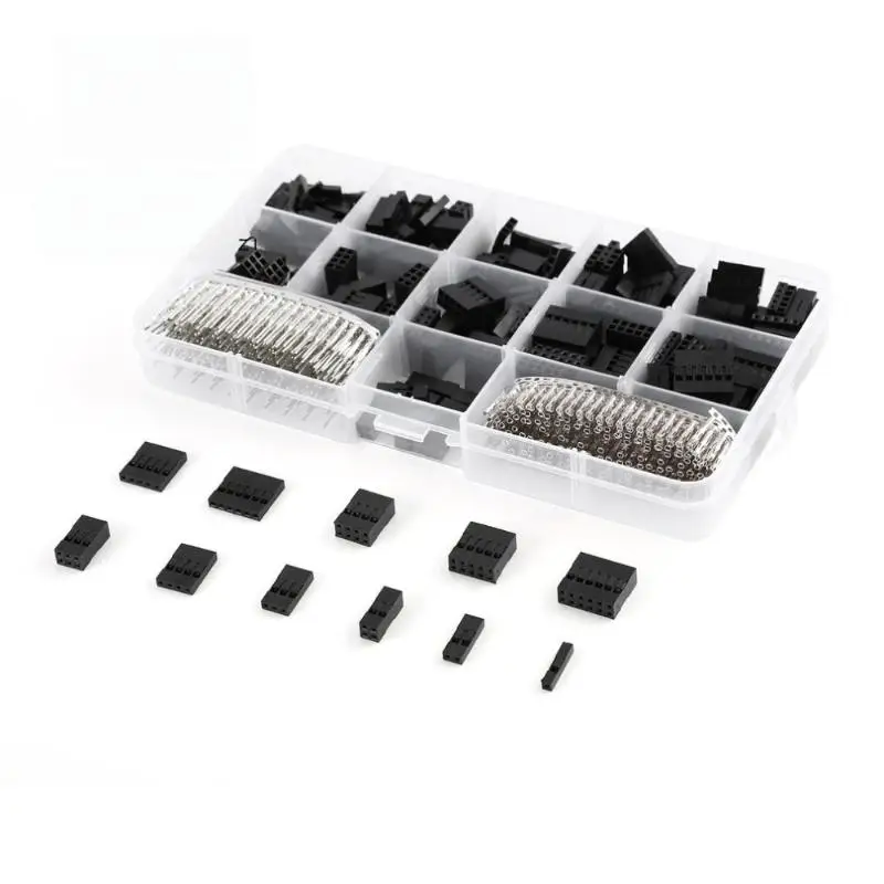 310/620Pcs 2.54mm Connector Kit Male Female Pin Header Terminal Housing Assortment Set With Storage Box For DIY Electronic Proj