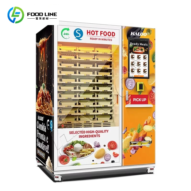 تخصيص جودة عالية 22 بوصة تعمل باللمس شاشة LED آلة بيع آلة بيع الأطعمة الساخنة الميكروويف للاستخدام المكتبي