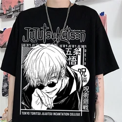 Koszulki damskie Manga japońskie Anime Jujutsu Kaisen T Shirt z krótkim rękawem Yuji Itadori koszulki z nadrukami fajne Unisex ubrania topy y2k