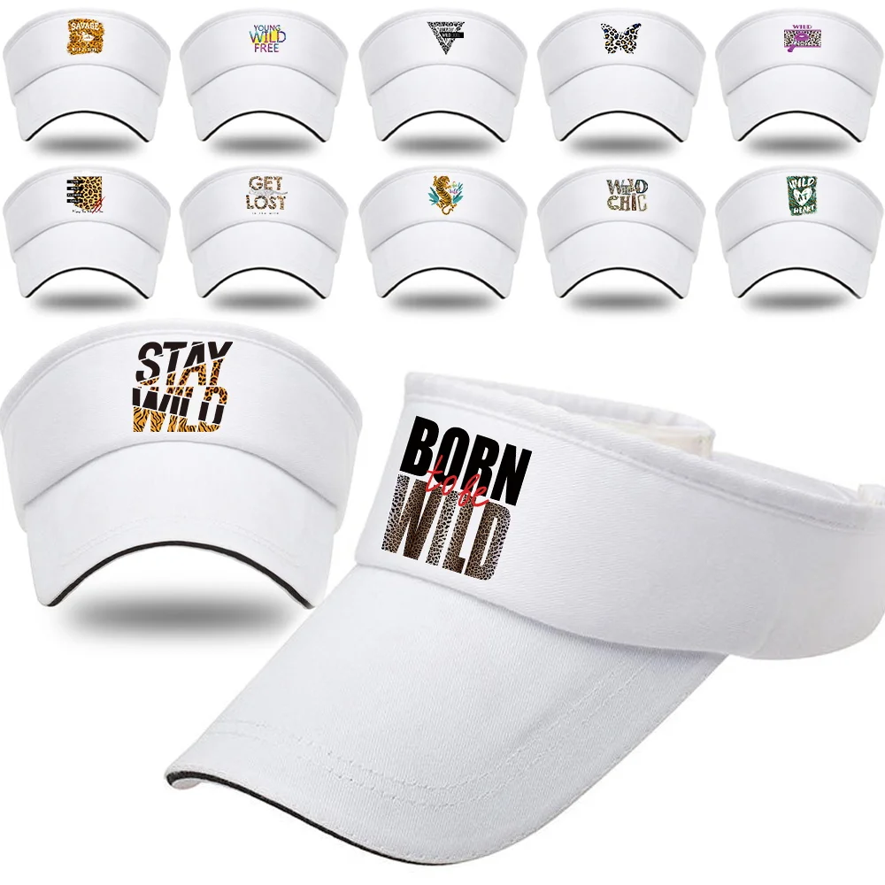 Women's Outdoor Sports Run Baseball Cap Men Summer Sunscreen Caps Breathable Empty Top Hat Wild Print Pure Cotton Air Sun Hats